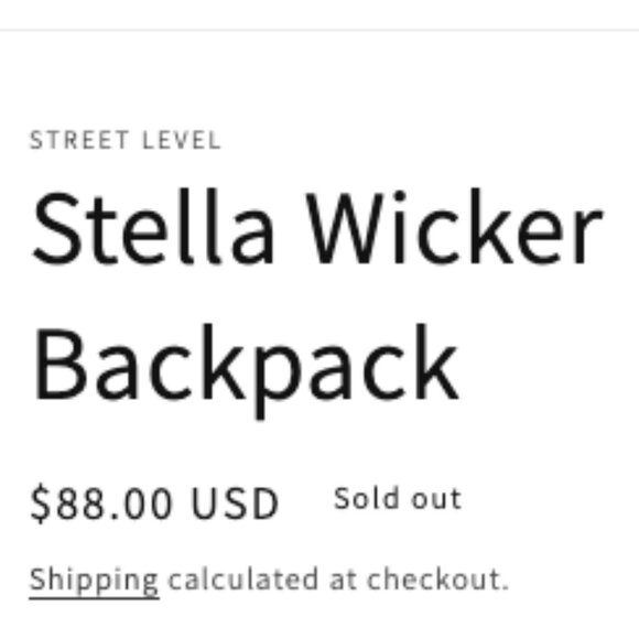 Street Level Stella Wicker Basket Backpack with a leather flap main image 11